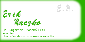 erik maczko business card